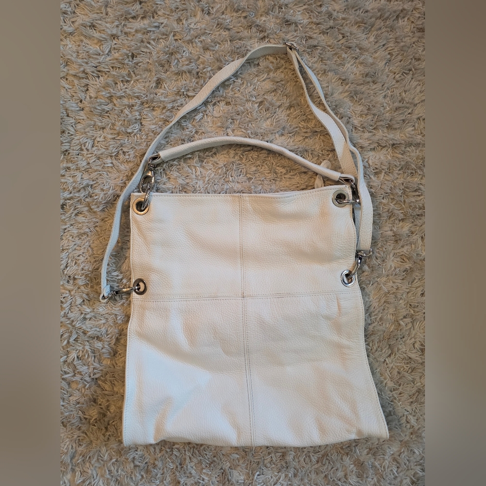 Valentina White Pebbled Leather Bag